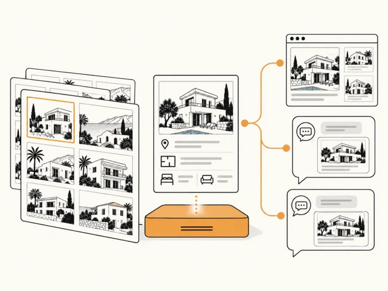 A digital property catalogue being structured and connected to a website and AI conversations